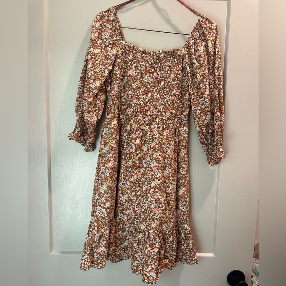 Smocked floral dress